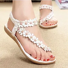 Hotsales Summer Women Sandals 2016 New Fashion Bohemia Women’s Shoes Flower Sandalias Femininas Casual Thong Flats Shoes Women