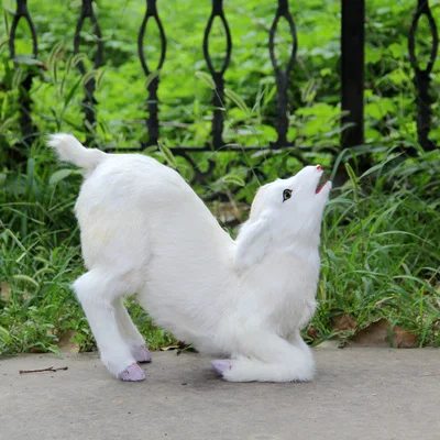 cute simulation small sheep model toy polyethylene furs kneel goat baby model gift about 67x23x40cm