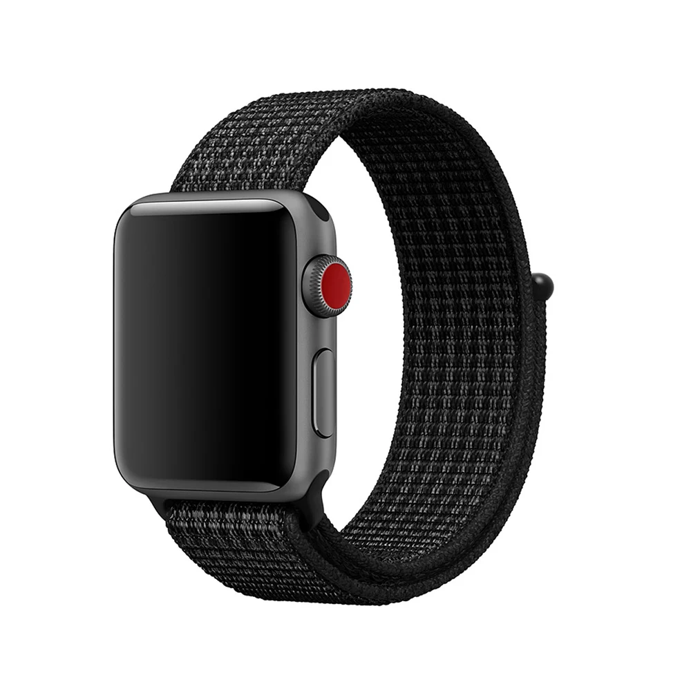 Нейлоновый спортивный ремешок для Apple Watch серии 5 4 3 44 мм 40 мм ремешок для часов браслет для iwatch 4 44 мм 42 мм 38 мм 3 2 Hyper - Цвет ремешка: Black Platinum