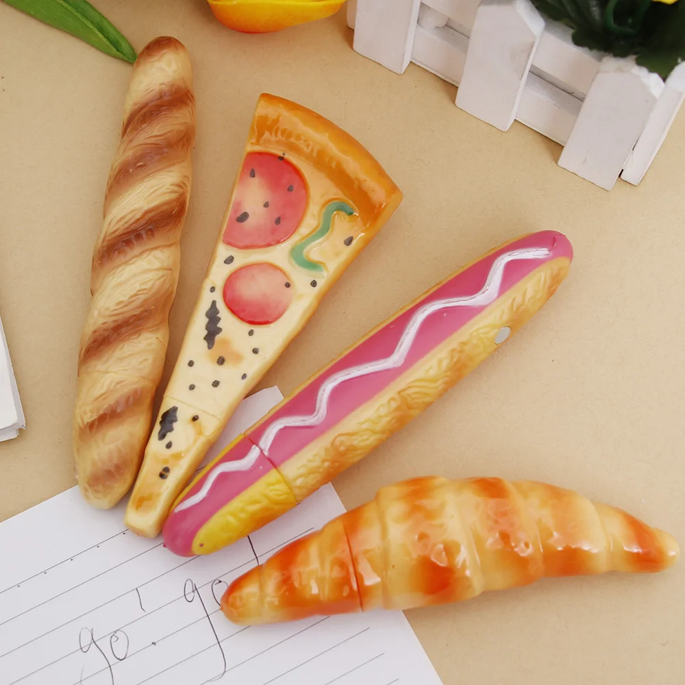 Забавная Шариковая ручка для пиццы, креативное моделирование, шариковые ручки для хлеба, канцелярские принадлежности, Canetas Escolar материал, офисные школьные принадлежности для письма