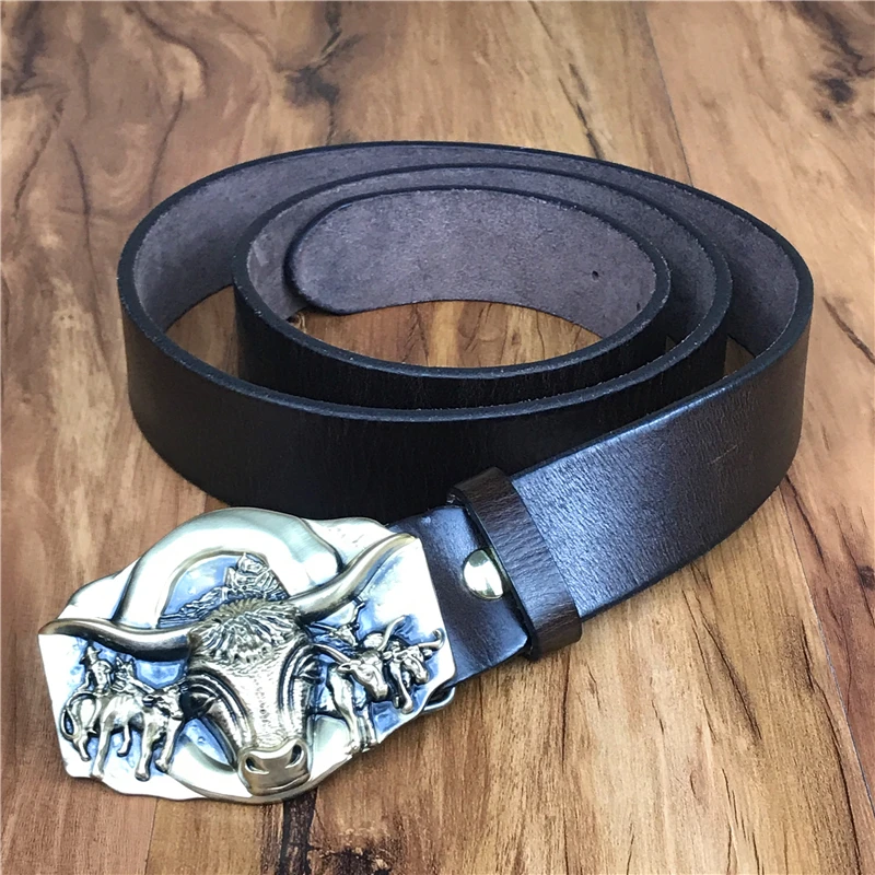 Ремень быка с пряжкой толстый кожаный ремень мужские джинсы Ceinture Homme Riem мужской ремень Riem дизайнерские ремни мужские высокого качества MBT0557