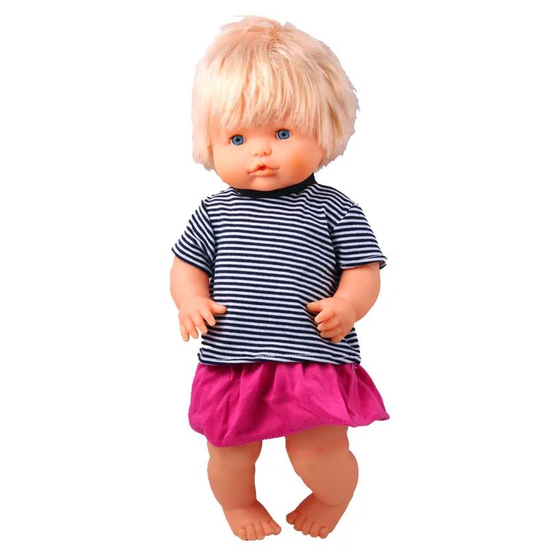 Одежда для кукол подходит 40 см 41 см Nenucos кукла Nenuco Ropa y su Hermanita Kawaii полосатая футболка и белые или черные штаны - Цвет: T-shirt skirt3