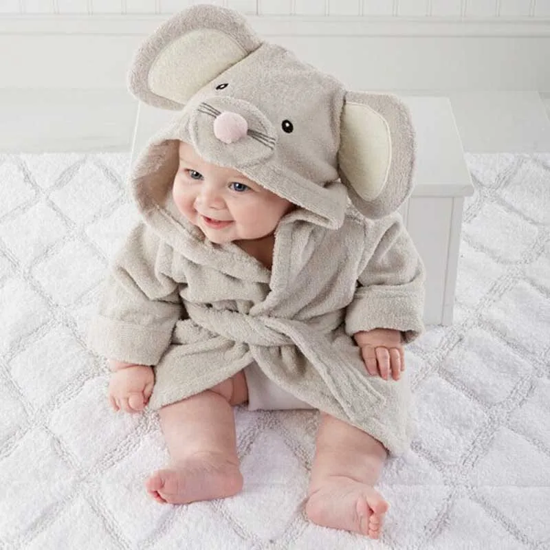 Hooded Baby Towel Soft Coral Fleece Animal Bath Blankets Girls Boys Washcloth