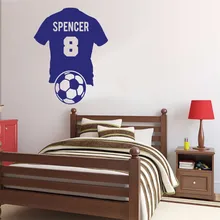 Art Home Decor Custom Personalized Name & Number Football Shirt Soccer Wall Decal Vinyl Sticker Kid Boy Room