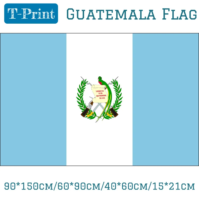 

90*150cm/60*90cm/40*60cm/15*21cm Republica De Guatemala Flag 3*5 Feet Polyester Flag