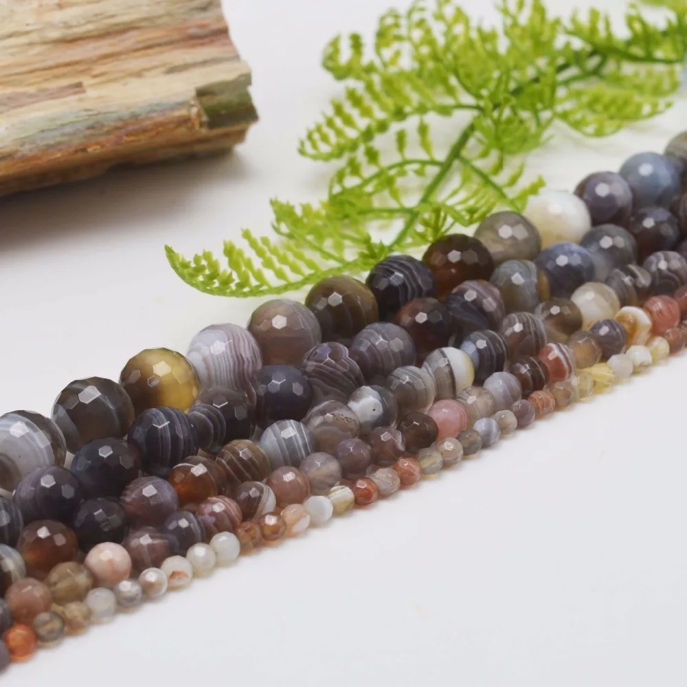 Natural Botswana Agate Loose Faceted Round Beads 4mm,6mm,8mm,10mm,12mm