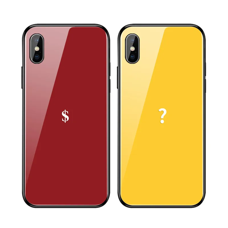 

simple luxury number Question mark for iPhone 6 6s 8 8Plus X 7 7Plus XR Xs Max Tempered glass case