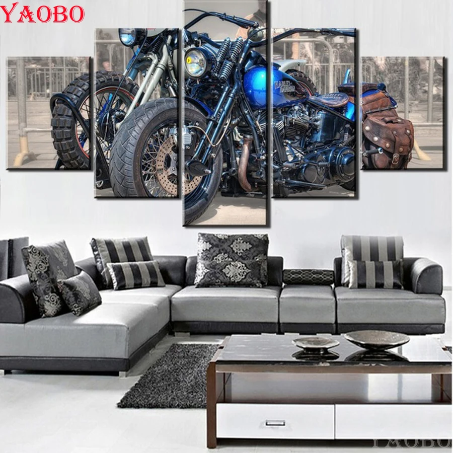 

5pcs Full square round drill 5d diy diamond painting motorcycle 3d pictures cross stitch diamond mosaic diamond embroidery sale