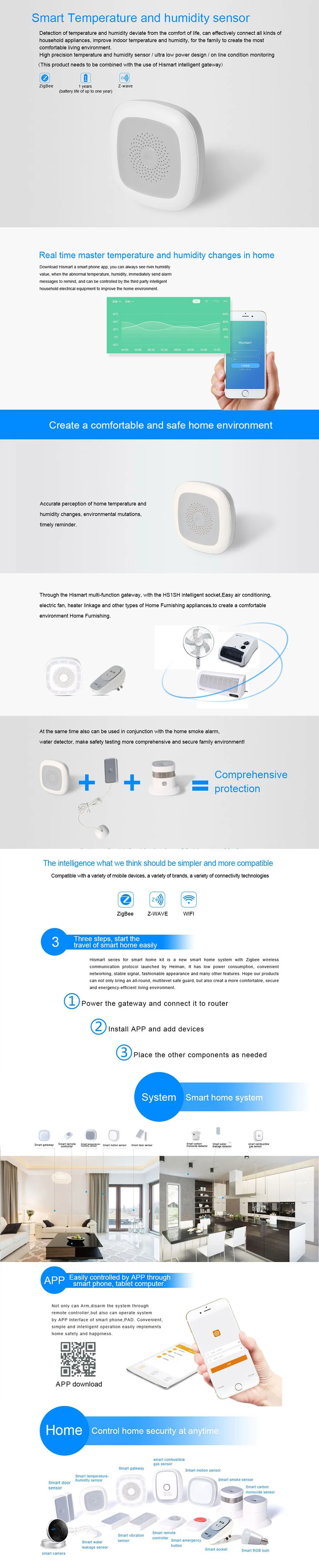 3 шт. Zigbee датчик температуры и влажности подключенный Zigbee концентратор приложение Управление комплект для автоматизации дома