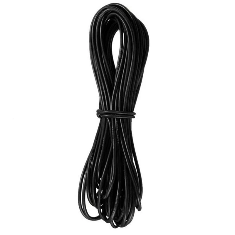 Новое поступление 10 метров черный силиконовый провод кабель 10/12/14/16/18/20/22AWG гибкий кабель с ПВХ изоляцией Лидер продаж