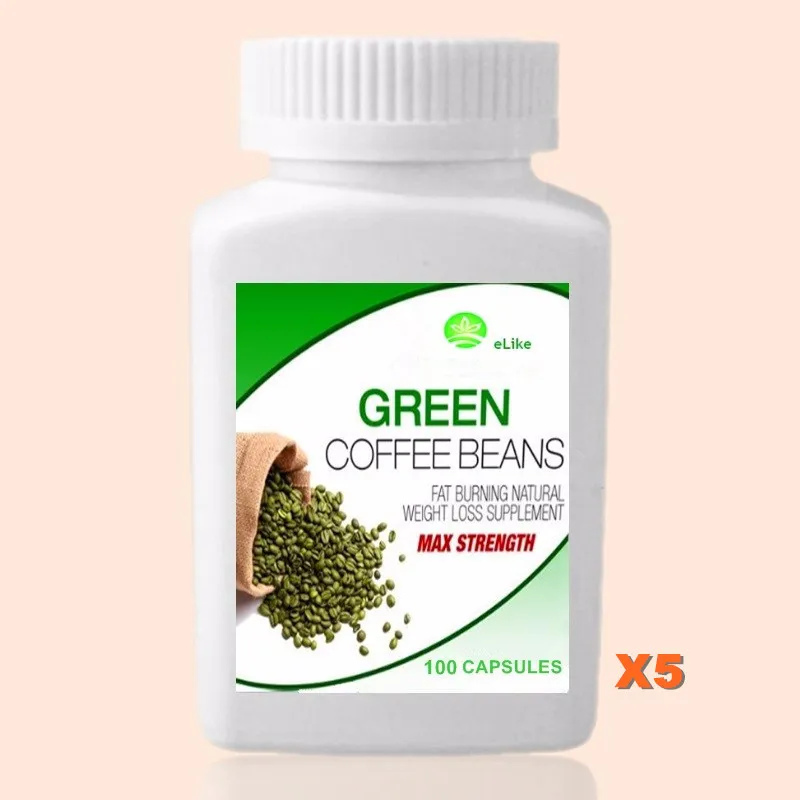 Green Coffee Beans Extract  100 pieces bottle 5 bottles STRONG HIGH MAX Strength Weight Loss Slimming Diet