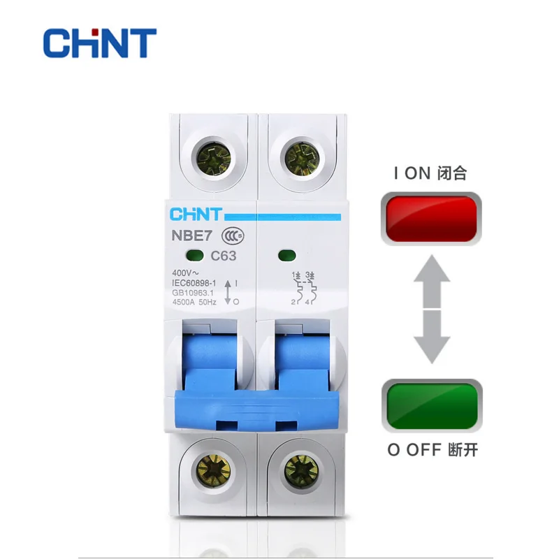 Электрические Малый выключатель дома NBE7 Американская классификация проводов 2р 63A воздушный выключатель C63 автомат защити цепи