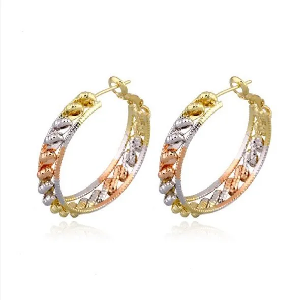 

MxGxFam Fancy Multicolor Earrings Jewelry Women (white gold+rose gold+14 K) for Free Shipping