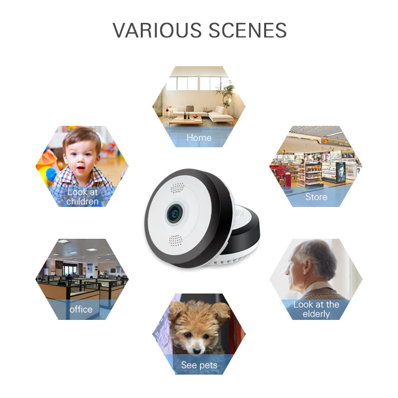 HD 960P WIFI Camera 360 Degree Panoramic Camera Wireless IP Camera Night Vision 3D VR Monitor 1.3MP Fisheye Security Camera HD 960P WIFI Camera 360 Degree Panoramic Camera Wireless IP Camera Night Vision 3D VR Monitor 1.3MP Fisheye Security Camera