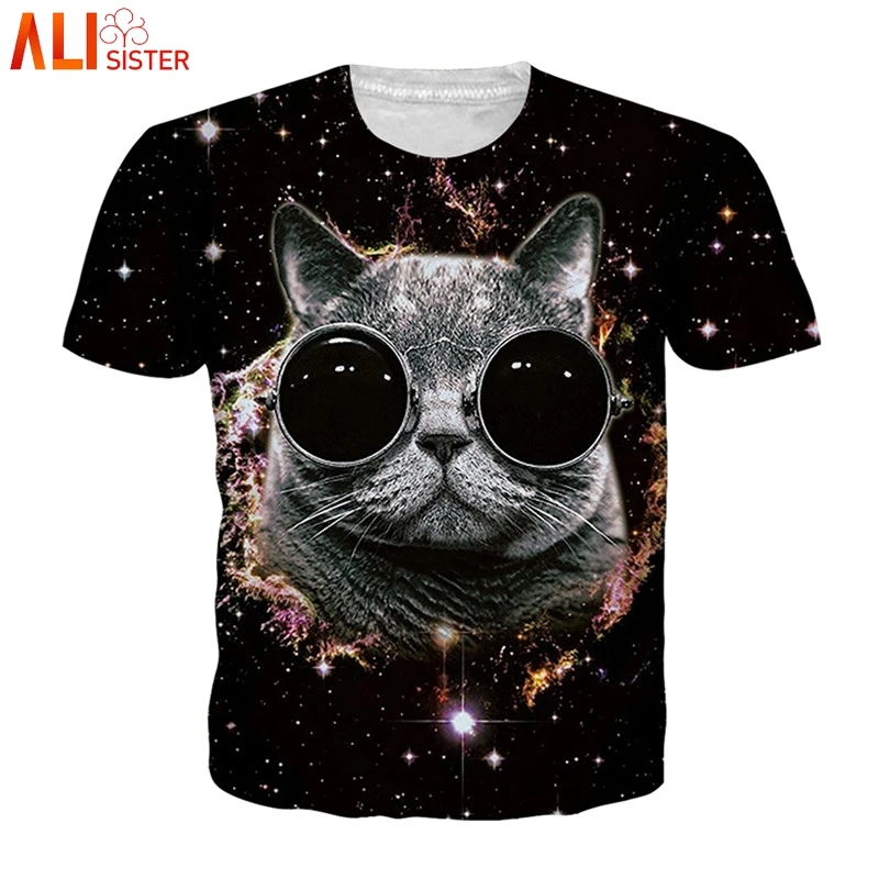 

Alisister EUR Size Cat T Shirt Unicorn Tiger 3d Animal Print Summer T-Shirt Men Women Funny Tees Camiseta Hombre Tops Dropship