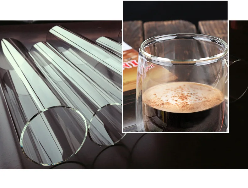 Кофе Чашки комплект Чай Кружки ручной Творческий пить пиво кружку офиса кружка прозрачный Посуда для напитков двойной Стекло Чашки