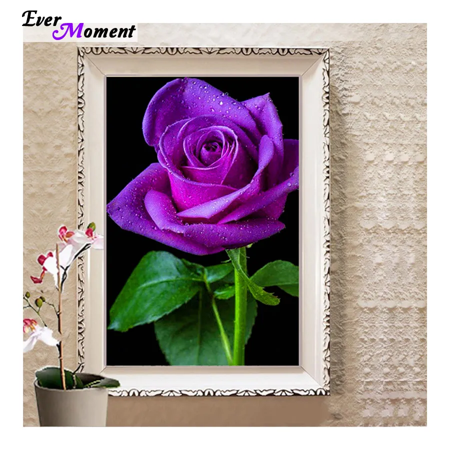 

dIY 5d diamond painting embroidery Purple rose square diamond painting cross stitch kits diamond gift mosaic home decor ASF472