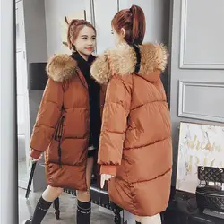 5806 # Новые Модные свободные средние и длинные пальто пуховик с хлопковой подкладкой для женщин зимняя одежда