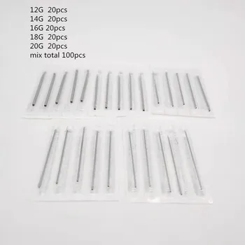 

100Pcs Mixed Sizes 12G 14G, 16G, 18G and 20G Sterile Body Piercing Needles for Piercing Supplies Piercing Kit Body Piercing Tool