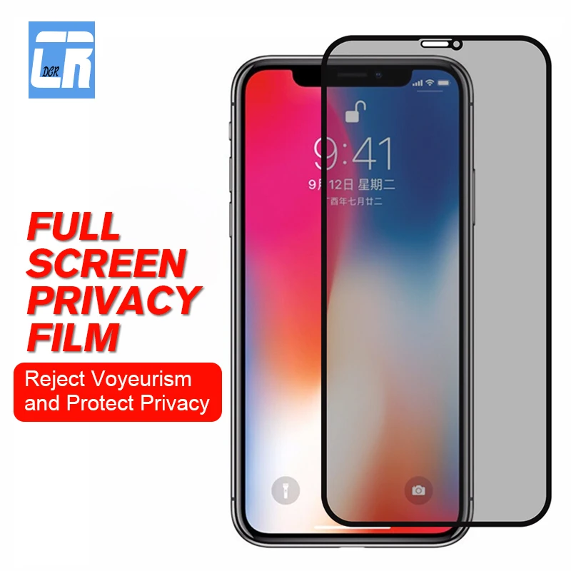 Анти шпионское полное покрытие край 9H закаленное стекло для iPhone 11 Pro XS Max XR