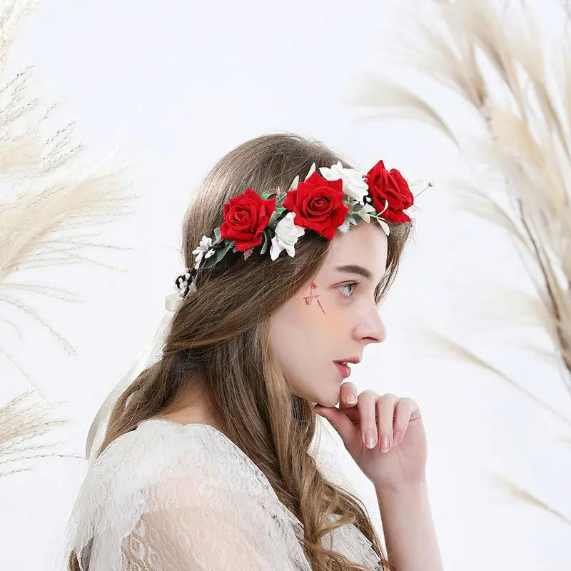 

HIYONG Hot Sell Flower Crown Headband Flower Crown Hairband Floral Crown Girl Hair Accessories 1.41oz