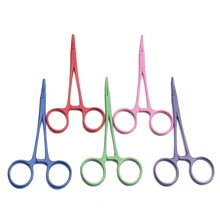 5," гемостатические Щипцы из нержавеющей изогнутый кончик Пинцет-плоскогубцы домашних животных гемостатический инструмент прочный гемостаз помощь прецизионный Пинцет C6201