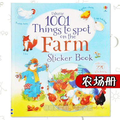 25*21 см Детские 1001 вещей, чтобы определить с более чем 250 Стикеры для книг/Дети babay мультфильм Ферма/праздник/пират/Фея обучающие книги - Цвет: farm