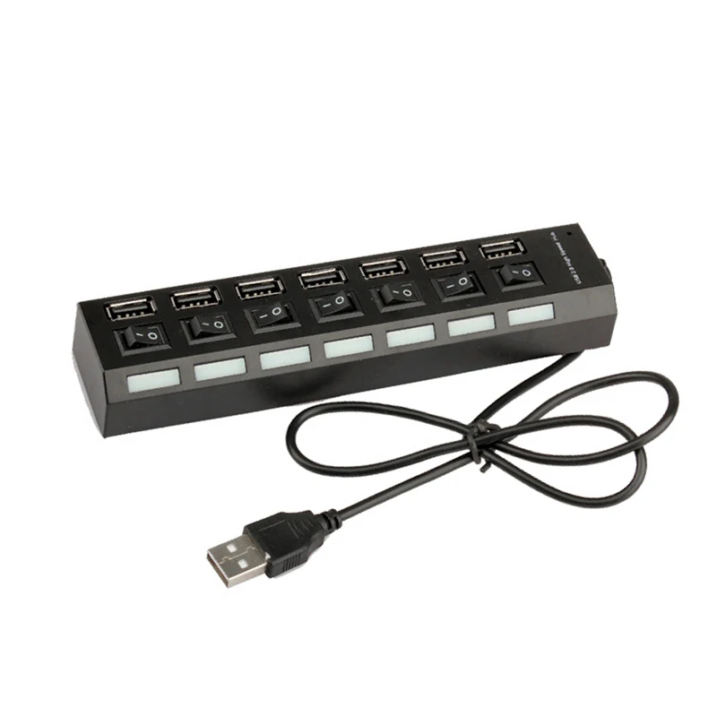 7 портов USB кабель 2 0 концентратор ВКЛ ВЫКЛ переключатель обмена для ноутбука Macbook