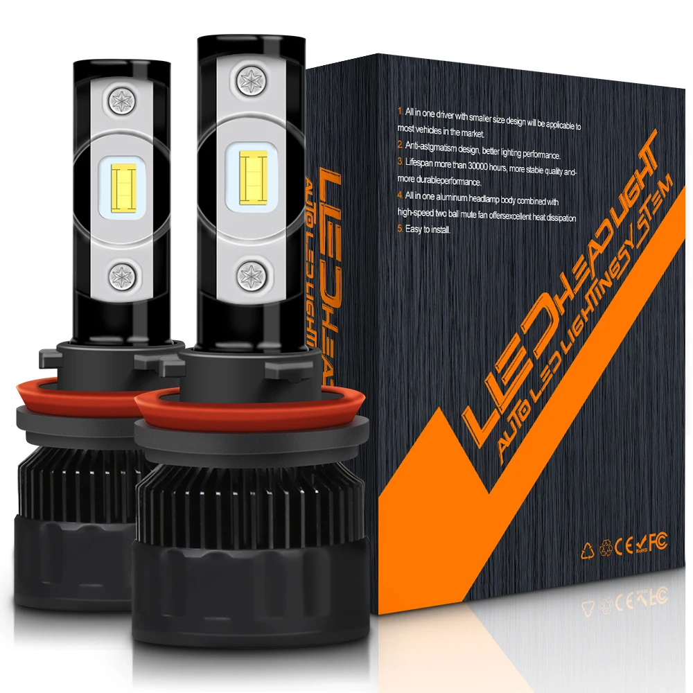 

2Pcs Car Headllight H7 LED H4 LED Bulb H4 H1 H11 9005 9006 H7 50W 10000LM 6000K Fog Light 12V/24V Auto Headlamp Lamps