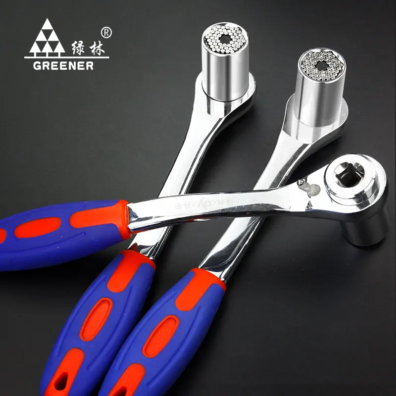 

Greener Tools Universal Sleeve/Socket Head Torque Wrench Gator Grip  multifunctional  Ratchet Spanner Plastic  Non-slip  Handle