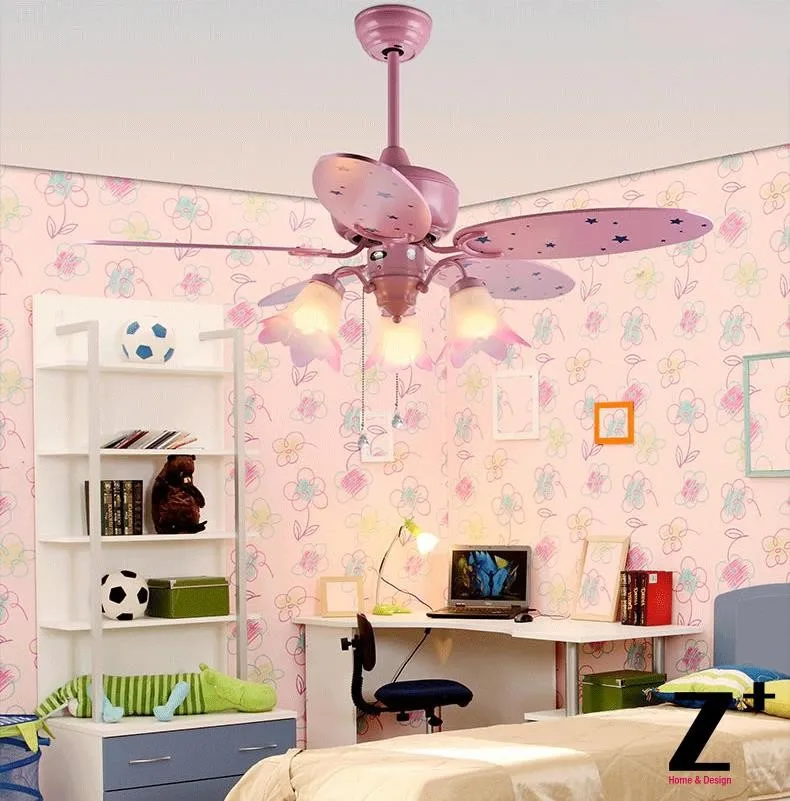 Американский кантри Стиль детская комната для детей светодиодная подсветка потолка звезды Вентилятор 4" 3 свет лампы Освещение