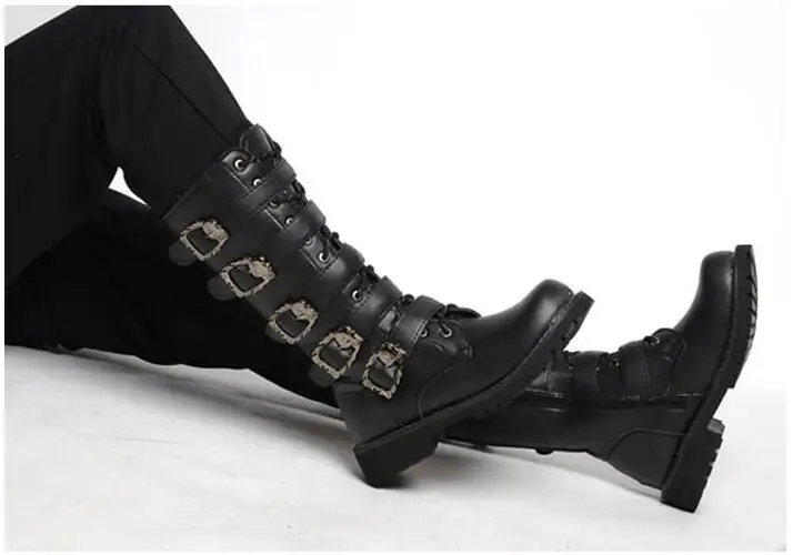 meados de bezerro botas de combate militar