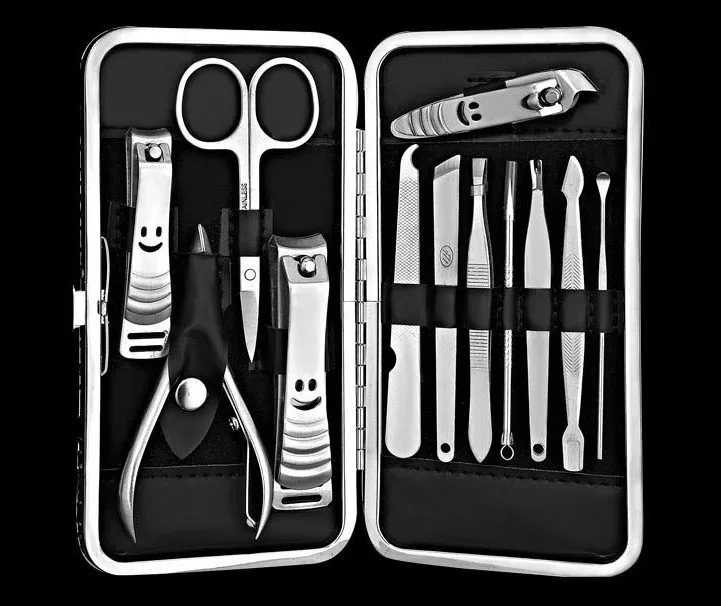 

12 Pieces/Set Pedicure Nipper Cutter Nail Clipper Stainless Personal Manicure & Pedicure Set Travel Kit