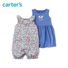 3pcs clothing sets butterfly Dress floral Romper with a diaper cover Carter s baby girl cotton