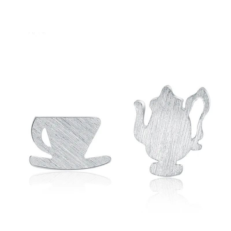 

925 Sterling Silver Kettle Cup Earrings for Women New Design Lovely Girls Christmas Gift Statement Jewelry Pendientes Plata 925