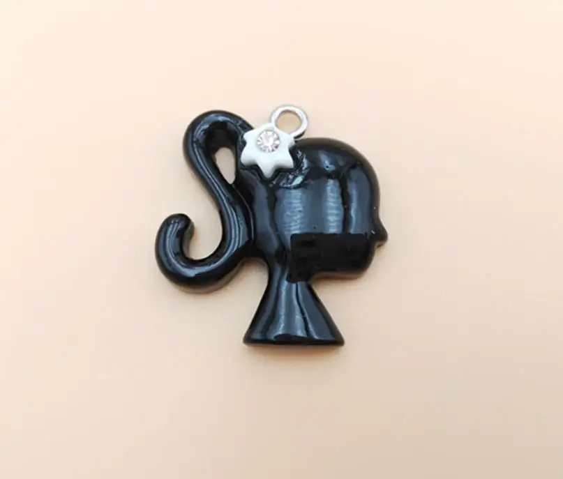Kawaii beauty head плоская подставка из горного хрусталя изделия из смолы кабошон для скрапбукинга милые самодельного ожерелья с кулоном Серьги - Окраска металла: Чистый золотой цвет
