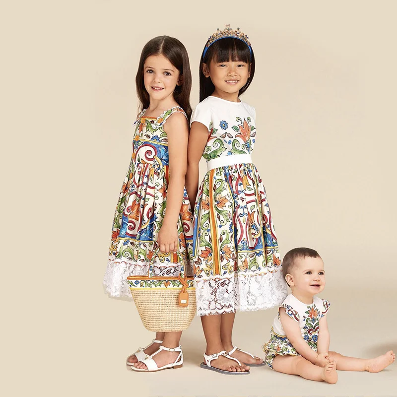 

2019 High-end Customized Digital Princess Dress with Suspender for Children 3-8 Years Old Dress Elegant