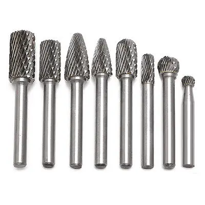 OOTDTY 8Pcs 1/4 Tungsten Carbide Burr Bit 6mm Rotary Cutter Files CNC Engraving Tool OOTDTY 8Pcs 1/4 Tungsten Carbide Burr Bit 6mm Rotary Cutter Files CNC Engraving Tool