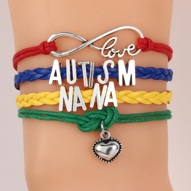 Canuomen 3 Pcslot Leather Bracelets Autism Sister Dad Nana Mom Aunt 