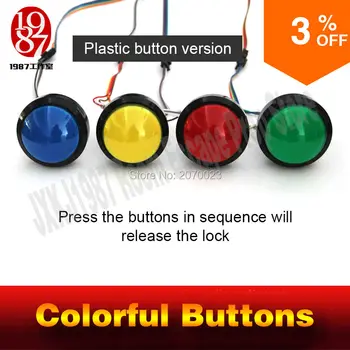 

escape room game adventurer prop colorful button prop press four magic color buttons in right order to run out secret room