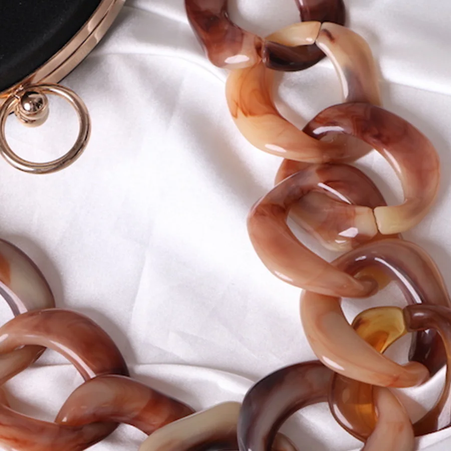 INS Acrylic Chains Bag Strap Shoulder Belt Resin Handbags Belt Purse Straps Handle Bag Accessories Bamboo Bag Acrylic Detachable