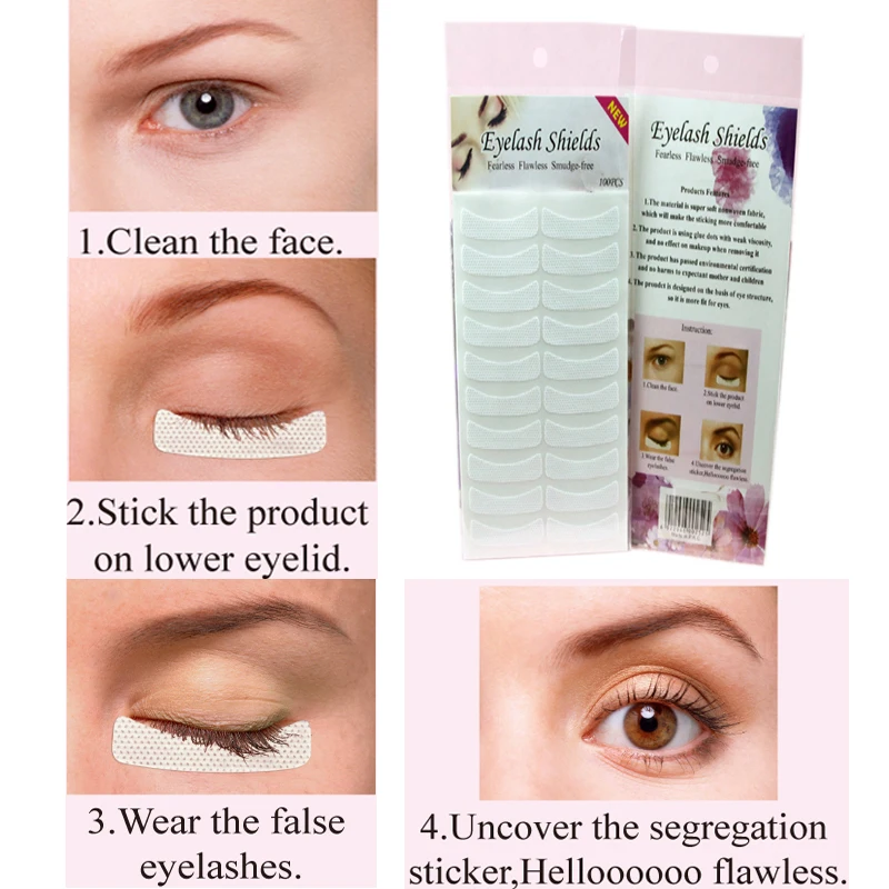 

Eyelashes Tape Eye Tips Sticker Makeup White Non-woven Fabrics Patches Eyelash Under Eye Pads Eyelash Extension Adhesive 100pcs