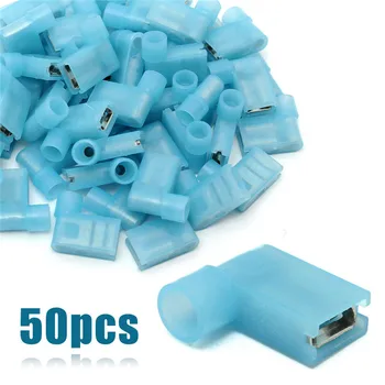 

Mayitr 50pcs 16-14AWG Insulated Female Spade Terminals Right Angle Female Flag Crimp Connector for Terminals