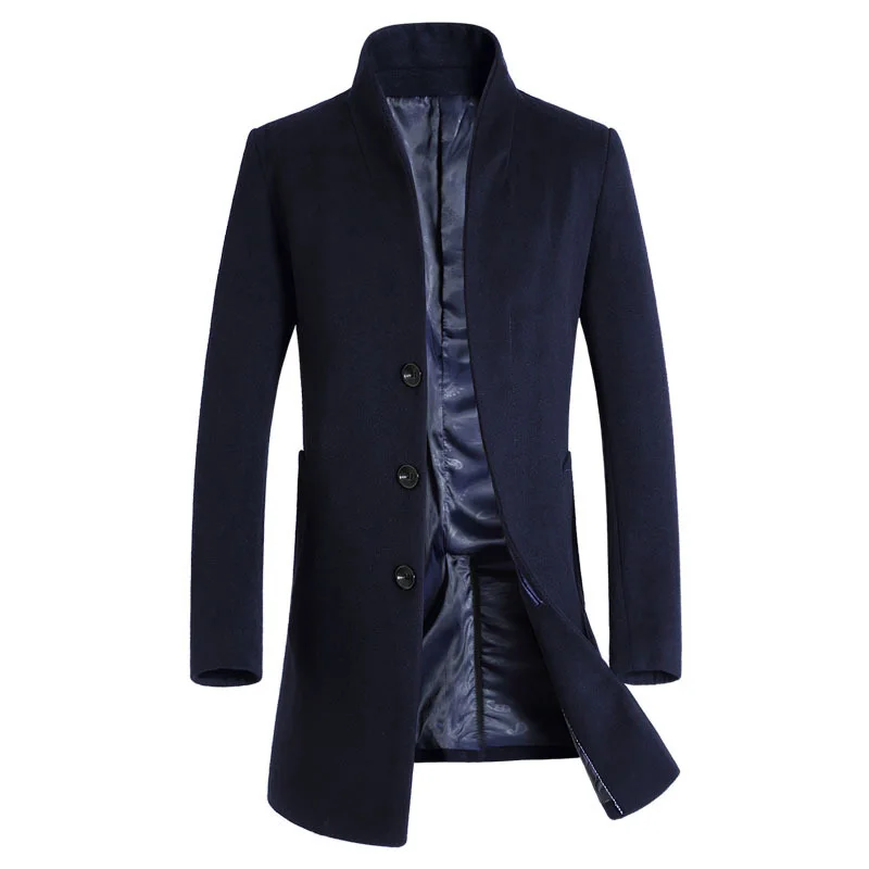 

New Men's Wool Coat Winter Designer Fashion High Quality Plus Size Wool Business Parka Coats For Men Casaco Masculino BF1681