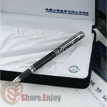 Роликовая шариковая ручка DUKE элегантный черный с серебряным цветком PATERN с оригинальной коробкой