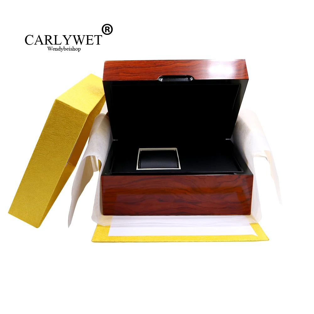 CARLYWET высокого качества модный роскошный смешанный материал коробка для часов коробка для хранения ювелирных изделий подарок с подушкой для часов Ролекс Омега