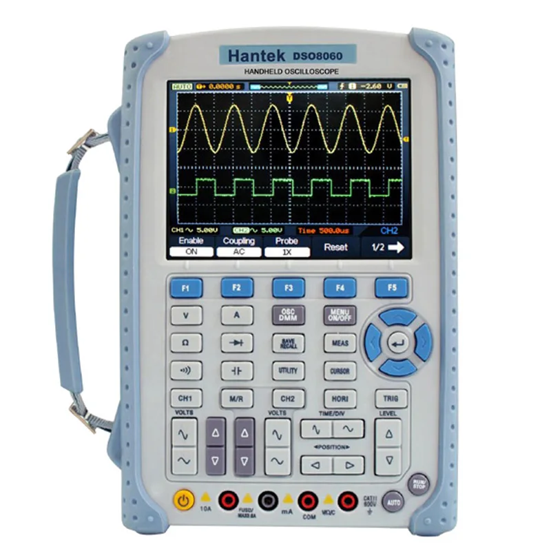 

Hantek DSO8060 Oscilloscope Handheld Portable Digital Multimeter Oscilloscope USB LCD 60MHz 2 Channels DMM Spectrum Analyzer