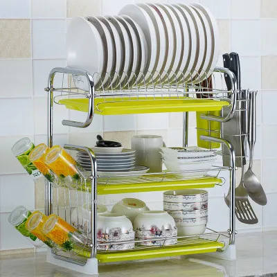 Новая s-образная 2/3 слойная Подставка для столовых приборов, полка для столовых приборов, сушилка для посуды, кухонная стойка для столовых приборов, сушилка для хранения - Цвет: Three layers 2