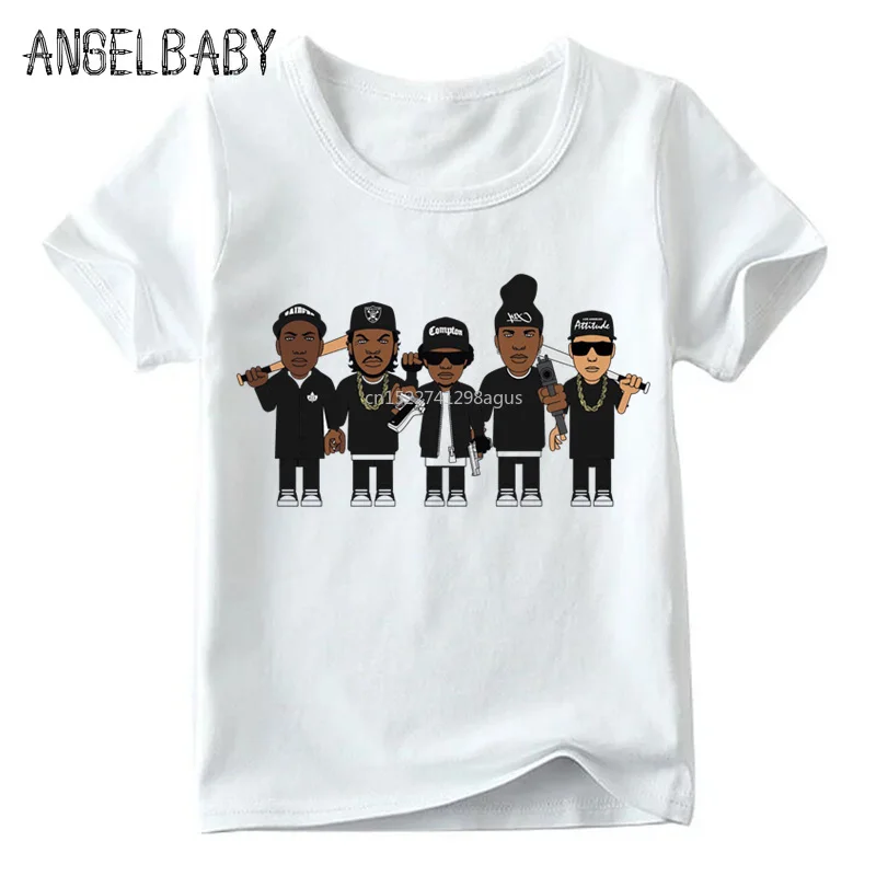 Детская футболка NWA Straight Outta Compton летние топы с короткими рукавами в стиле хип-хоп для маленьких мальчиков и девочек, детская повседневная футболка HKP558