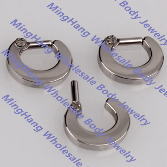 

2pcs/lot G23 Titanium Septum Clicker Nose Ring 14g Lip Nipple Ear Piercing Cuff Ring Cartilage Body Piercing Jewelry